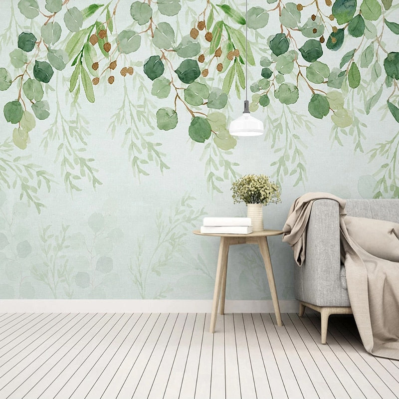 Wall Mural isolated green leaf