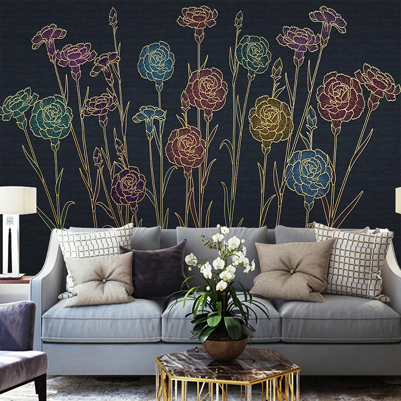 3D Relief Floral DIY Mural Wallpaper Living Room Bedroom Door