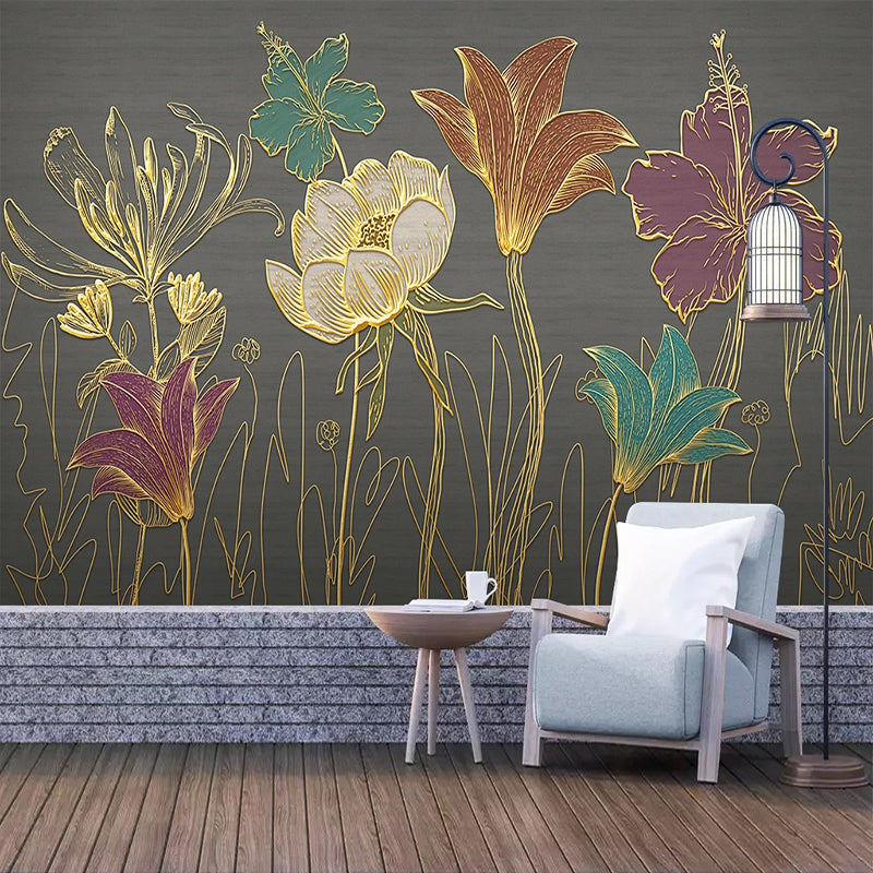 Luxury European Style Wallpaper Home Decor Floral 3D Wall Paper Roll  Embossed