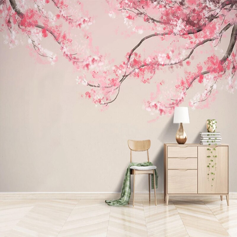 cherry blossom wall painting