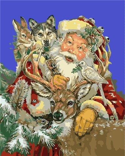 Diy Paint By Numbers For Kids Cartoon Animals Santa Claus - Temu