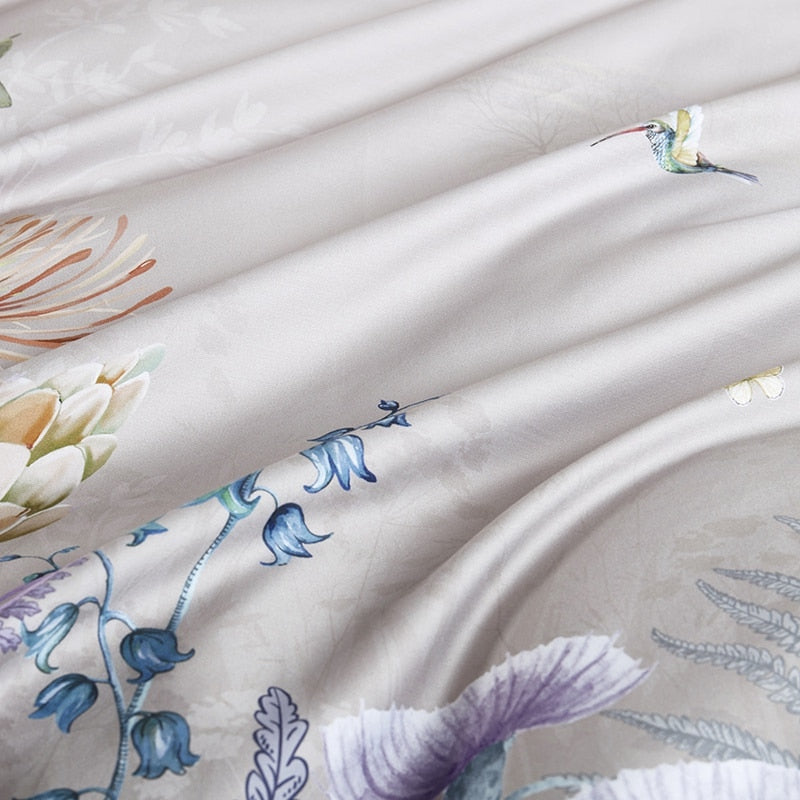 4pcs/set Floral Embroidered Sheet Set, Fabric Bed Sheet Set For Home