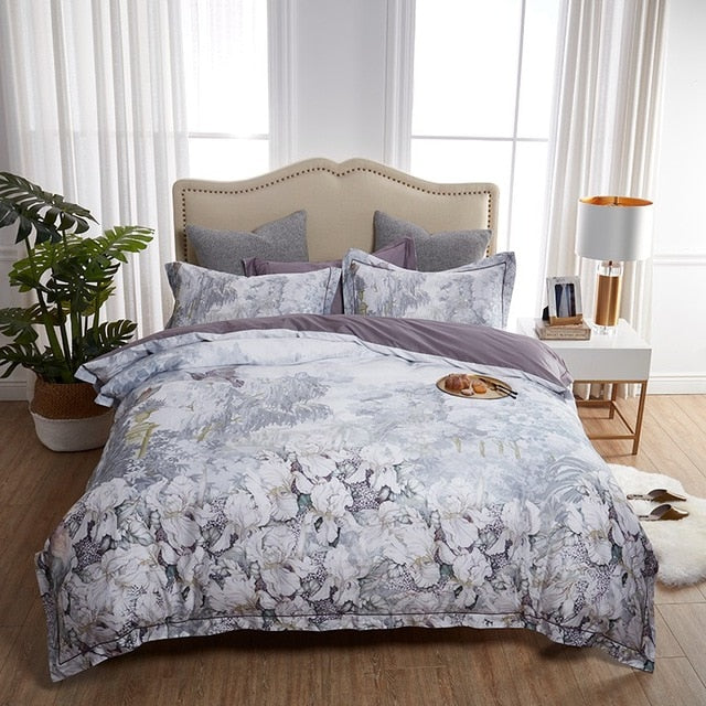 European Style Egyptian Cotton Bed Linen Floral Bedding Set