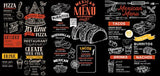 Retro Blackboard Motorcycle Wallpaper Mural for Restaurants (㎡)