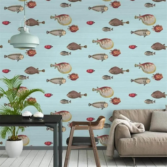 custom-wallpaper-vintage-ocean-fish-art-mural