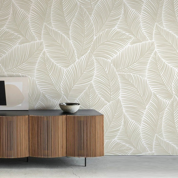 custom-mural-wallpaper-modern-abstract-leaves-palm-leaves