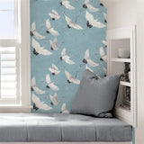 custom-wallpaper-beautiful-crane-art-mural