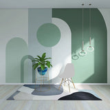 Custom Wallpaper Mural Nordic Minimalist Geometric Arch with Shapes (㎡)