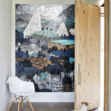 Custom Luxury Glass Mosaic Mural Mountain Village