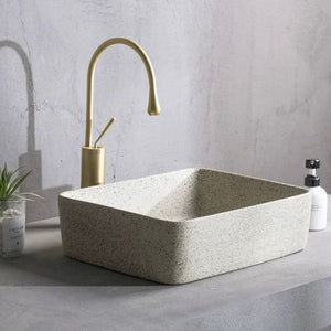 Minimalism Chinese Ceramic Countertop Square Basin Lavabo Porcelain Bathroom Sink