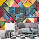 custom-wallpaper-mural-colorful-geometric-wood-board-effect