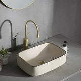 Minimalist Chinese Ceramic Art Countertop Square Basin Lavabo Porcelain Bathroom Sink