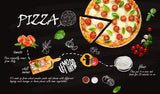 Custom Wallpaper Mural Pizza Shop Wallcovering (㎡)