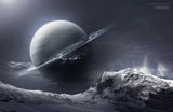 Custom-Wallpaper-Mural-Black-and-White-planet-in-the-space-papier-peint