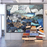 Custom Luxury Glass Mosaic Mural Mountain Village