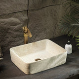 Minimalism Chinese Ceramic Countertop Square Basin Lavabo Porcelain Bathroom Sink