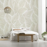 custom-mural-wallpaper-modern-abstract-leaves-palm-leaves