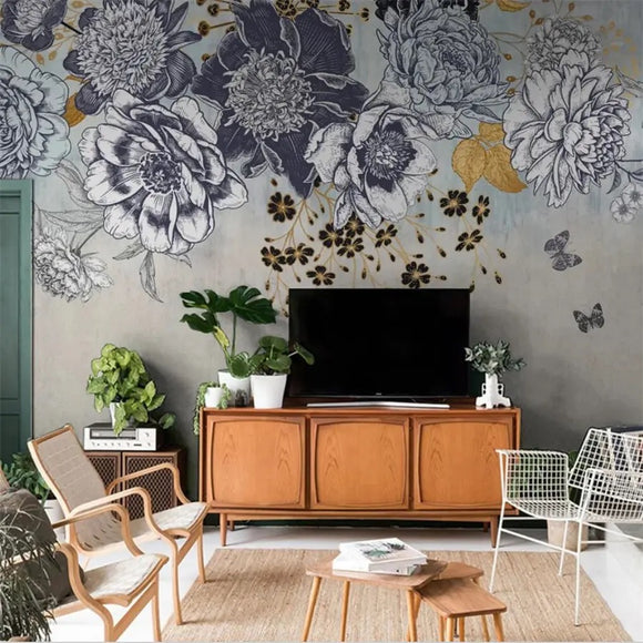 custom-wallpaper-bold-blossoms-vintage-floral-mural