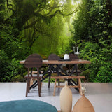 custom-wall-mural-3d-green-forest-wallpaper-sunshine