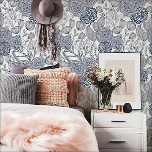 custom-wallpaper-minimalism-floral-mural-papier-peint