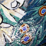 Custom Luxury Glass Mosaic Mural Peacock Moon