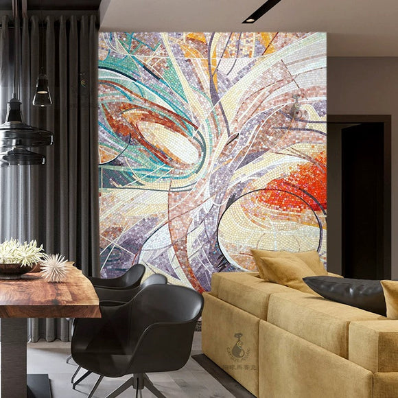 Custom Luxury Glass Mosaic Mural Abstract Wall Art