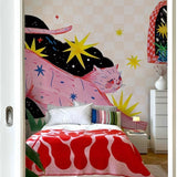 custom-wallpaper-mural-bold-vibrant-color-cat-papier-peint