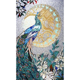 Custom Luxury Glass Mosaic Mural Peacock Moon