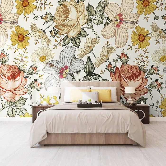 Custom Wallpaper Mural Peony Flower Wall Covering | BVM Home