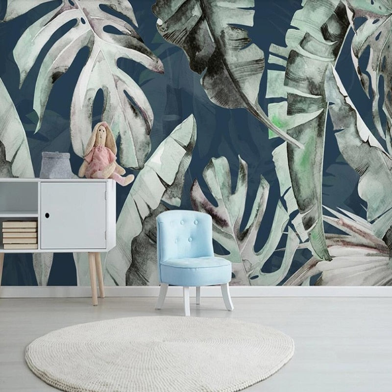 Custom Mural Wallpaper Tropical Plants Banana Leaf | BVM Home