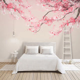 Custom Mural Wallpaper Chinese Watercolor Cherry Blossom | BVM Home
