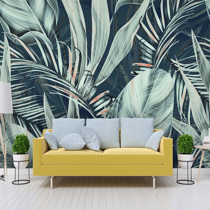 Custom Mural Wallpaper Tropical Rainforest Banana Leaf | BVM Home