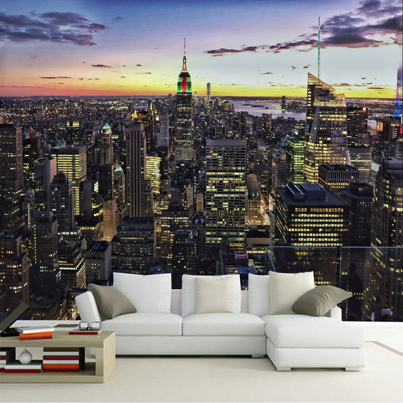 Custom Mural Wallpaper 3D City Building Landscape Cityscape | BVM Home