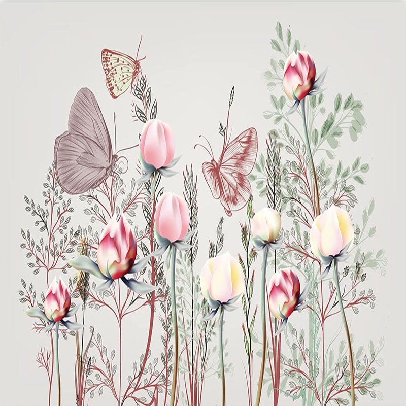 spring flowers and butterflies wallpaper