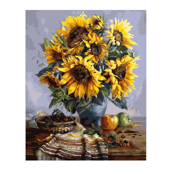 Sunflowers By the Window Paint by Numbers