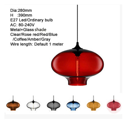 Nordic Style Modern Colorful Glass Bowl Pendant Light